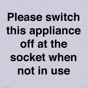 Please switch this appliance off at the socket when not in use